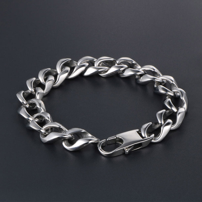 Sleek Customizable Titanium Steel Men's Bracelet - Trendy Jewelry Wholesale