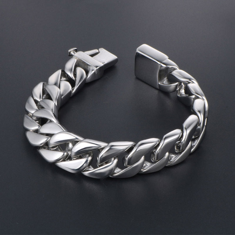 Stylish Titanium Steel Snap Closure Bracelet for Men - Affordable Fashion Statement