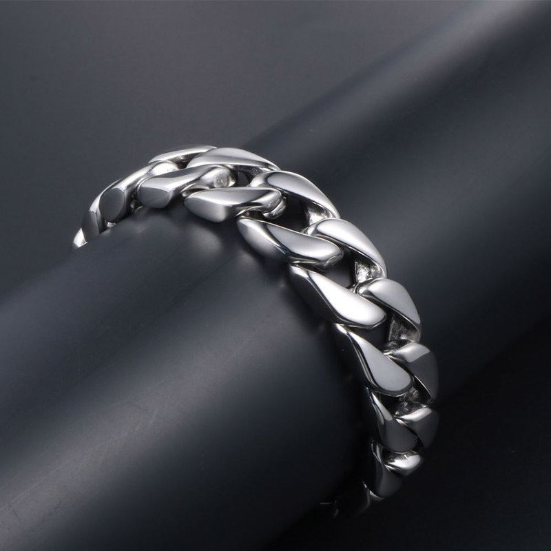 Stylish Titanium Steel Snap Closure Bracelet for Men - Affordable Fashion Statement