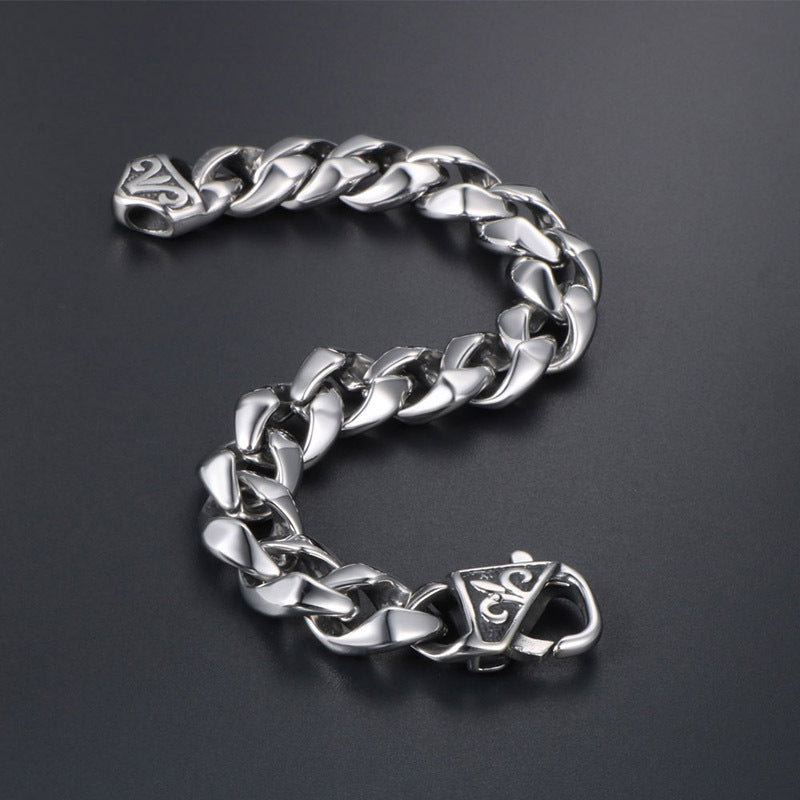 Trendy Men's Titanium Steel Bracelet - Bold Hip-Hop Style Accessory