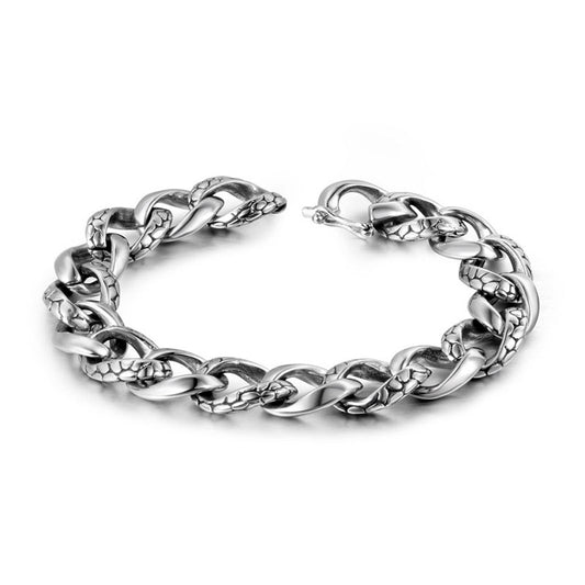 Gothic Snake Design Titanium Steel Men's Bracelet - Vintage Wholesale Jewelry