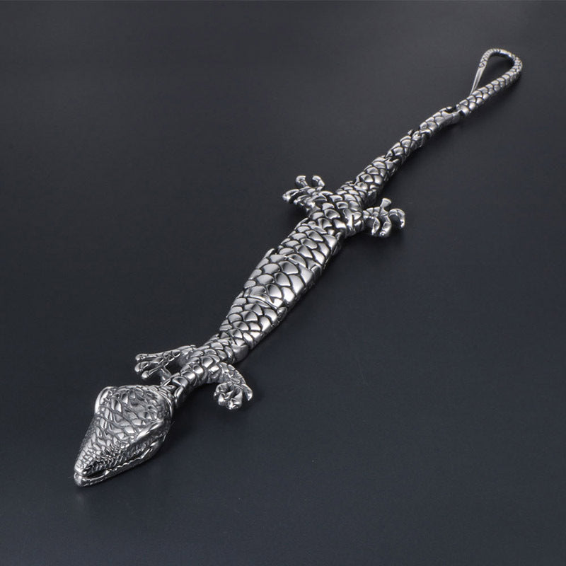 Stylish Stainless Steel Crocodile Bracelet for Men - Bold Animal-Inspired Accessory