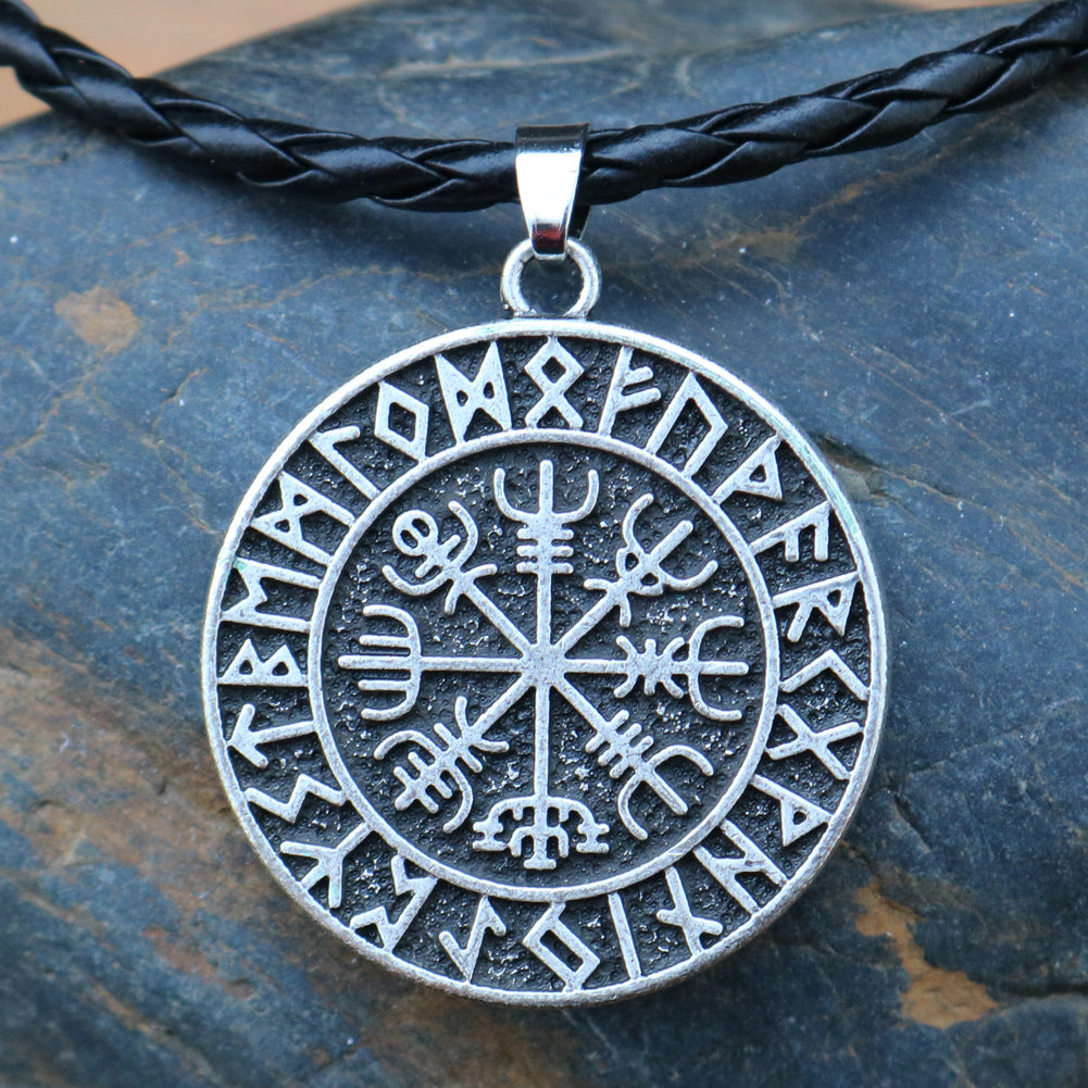 Viking Compass Rune Necklace - Norse Legacy Collection - Men's Metal Pendant