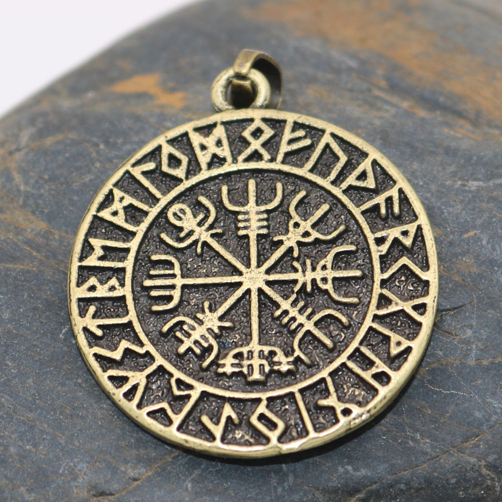 Viking Compass Rune Necklace - Norse Legacy Collection - Men's Metal Pendant