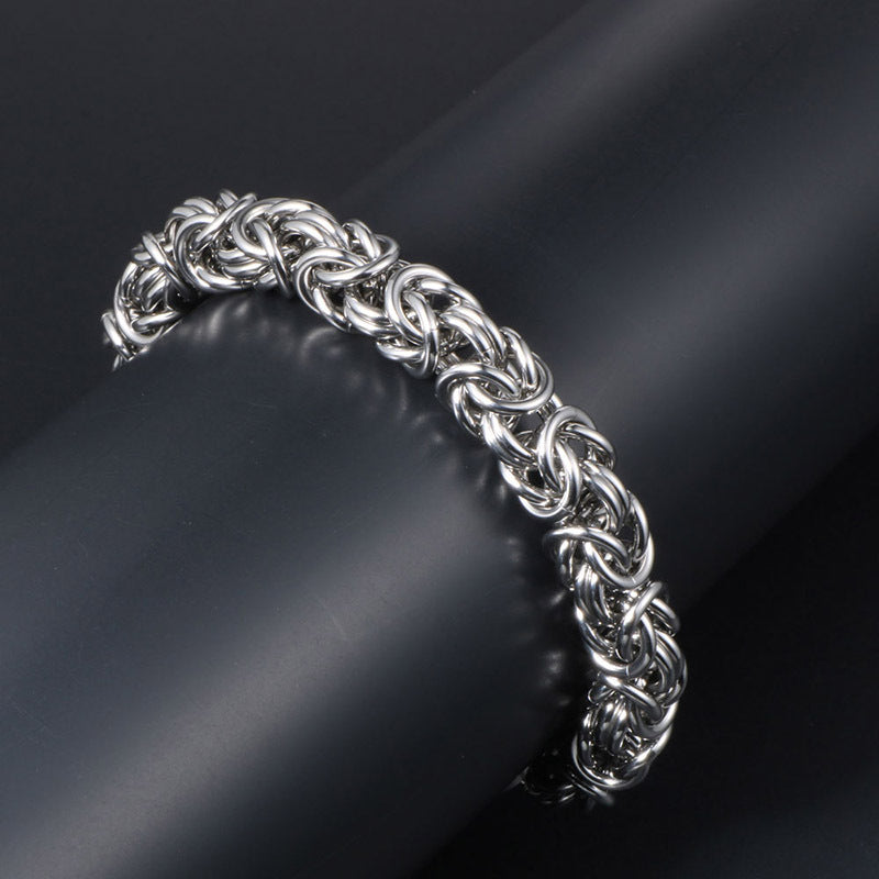 Personalized Handmade Titanium Steel Woven Bracelet for Men – Trendy Punk Fashion Jewelry