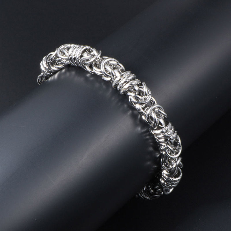 Men's Woven Titanium Steel Bracelet - Chic European and American Fashion Jewelry for Retail