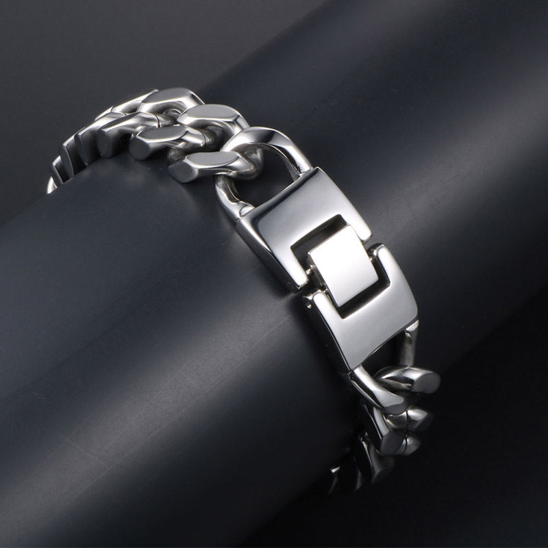 Men's Stylish Titanium Steel Punk Wristband - Minimalist Chic Design