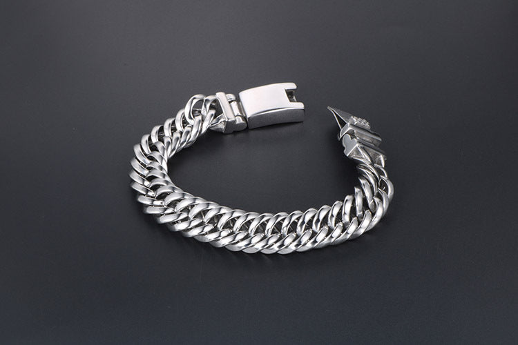 Stainless Steel Casting Bracelet for Men - Stylish Accessory with Rugged Charm