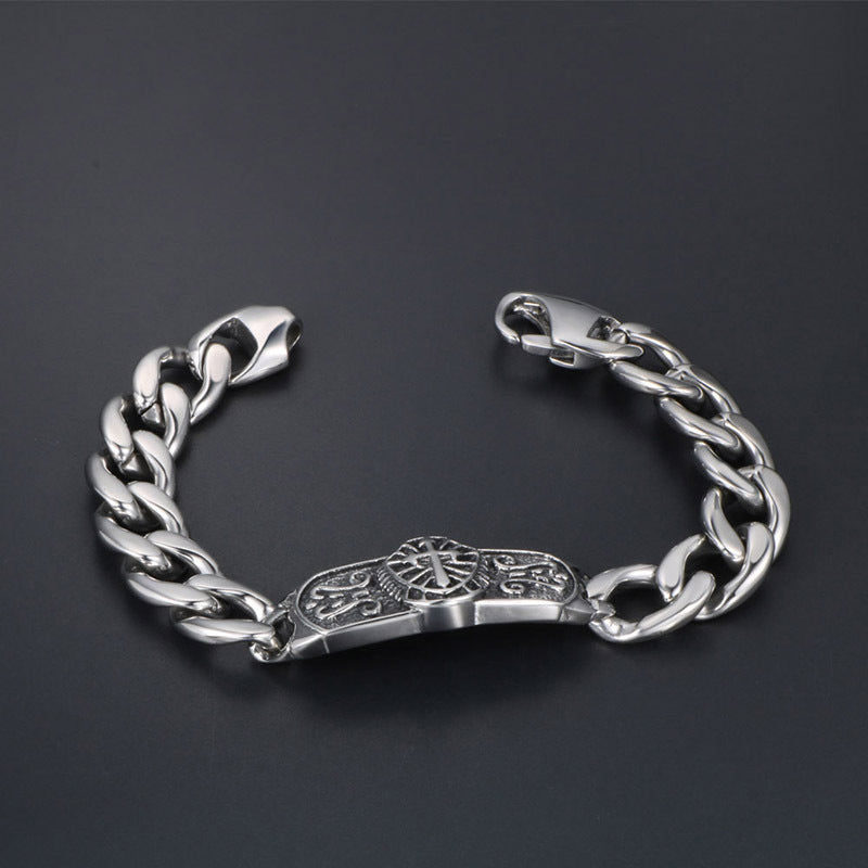 Punk-Inspired Custom Skull Wings Titanium Steel Bracelet - A Unique Accessory for All