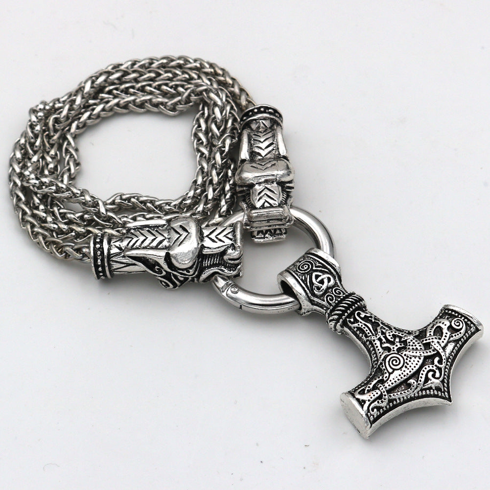 Nordic Myth Axe Necklace - Viking Rune Pendant for Men