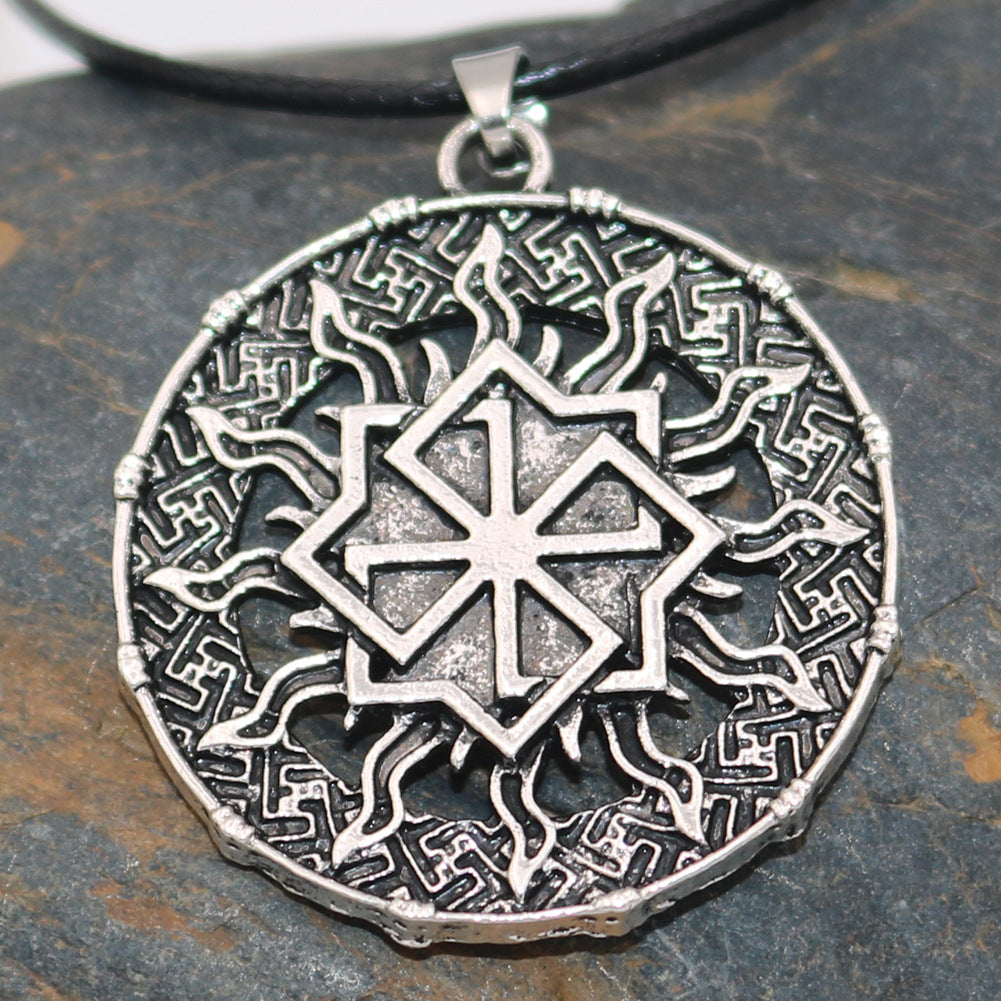 Norse Legacy Metal Necklace with Viking Rune Charm - Men's Wholesale Neckwear