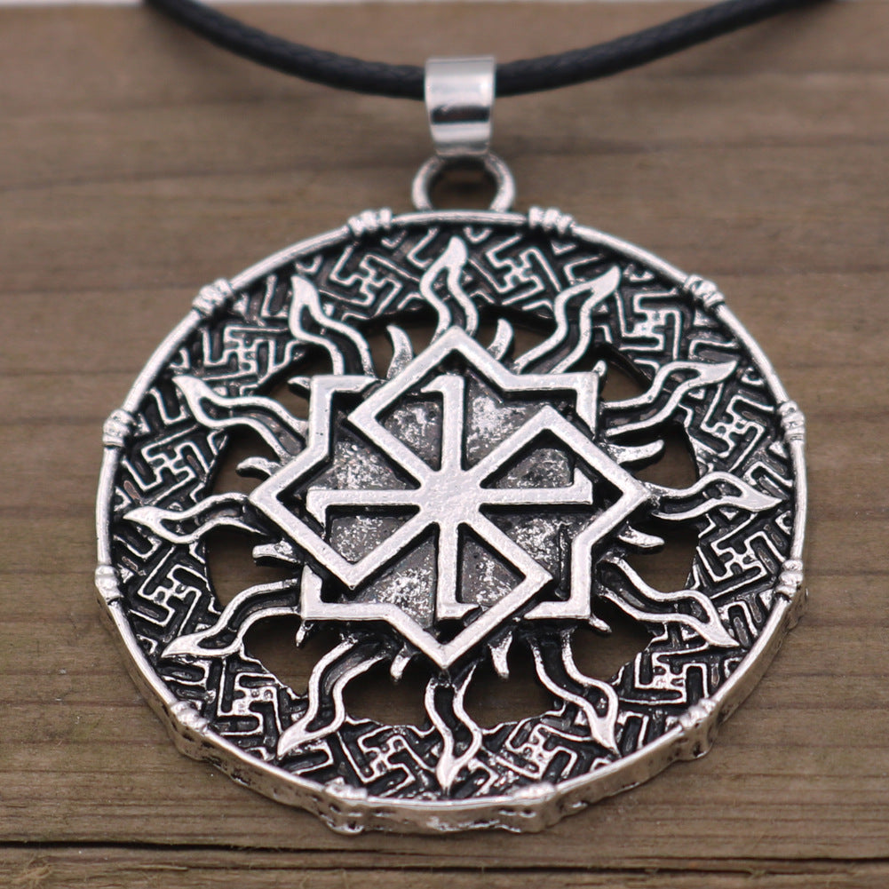 Norse Legacy Metal Necklace with Viking Rune Charm - Men's Wholesale Neckwear