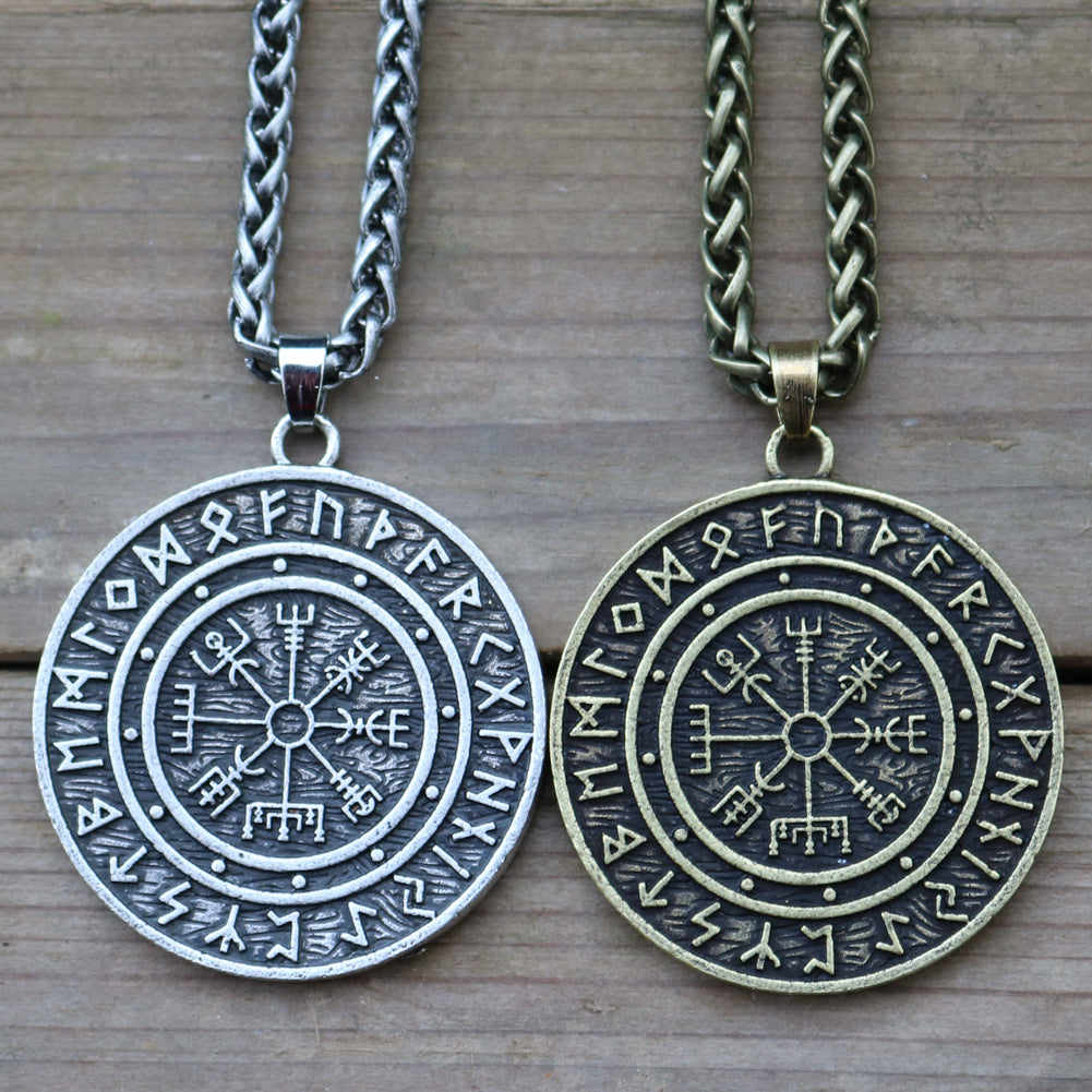 Viking Compass Rune Pendant Necklace - Norse Legacy Collection