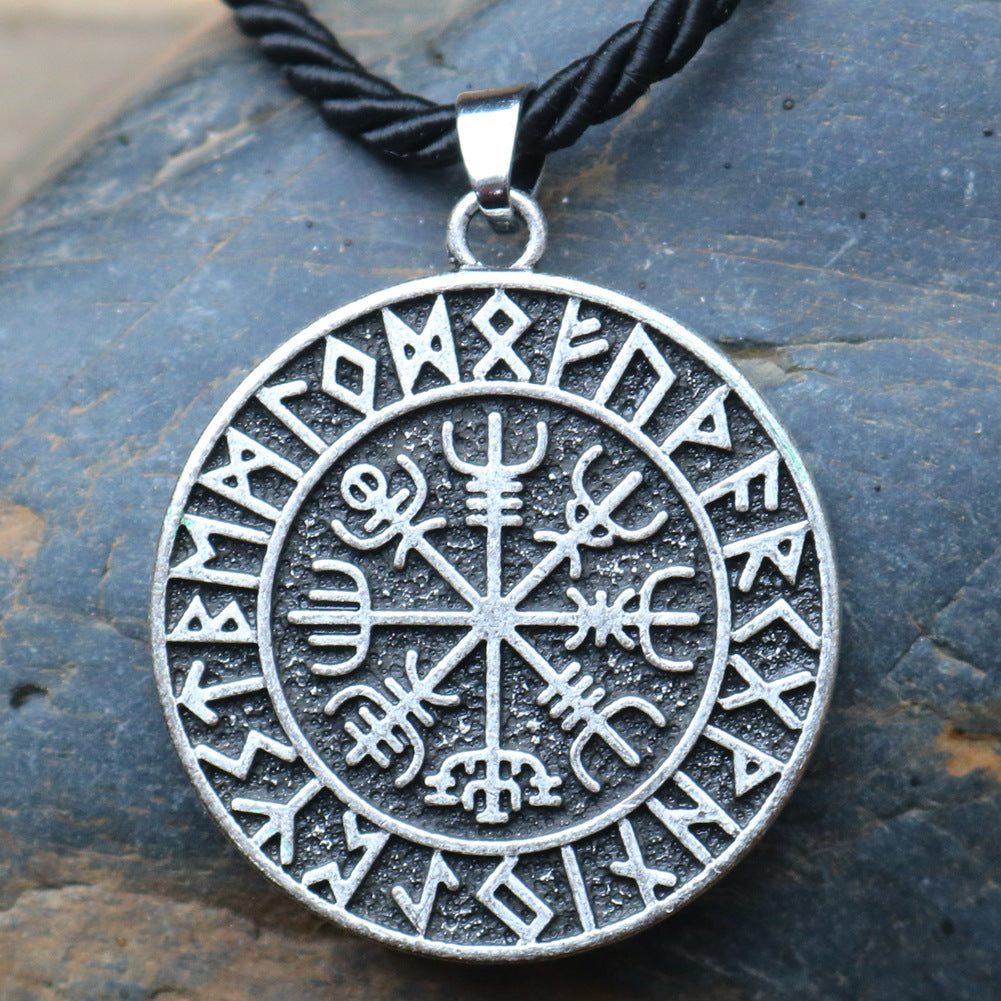 Viking Compass Rune Necklace - Norse Legacy Collection - Men's Metal Pendant