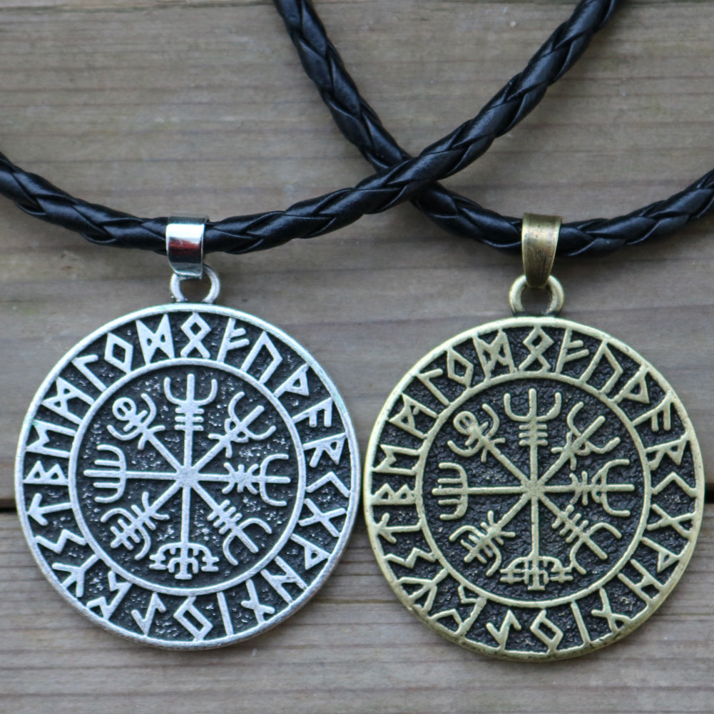 Viking Compass Rune Necklace - Norse Legacy Collection - Men's Metal Pendant