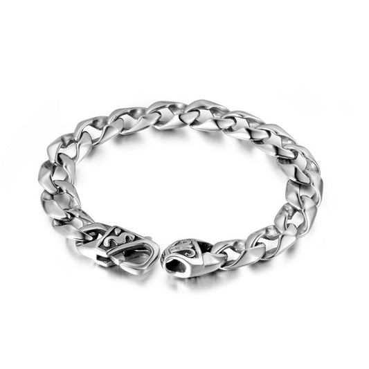 Timeless Titanium Steel Men's Bracelet with Elegant Glossy Finish