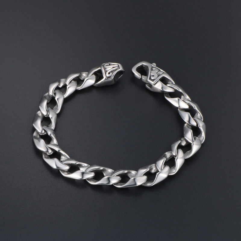 Timeless Titanium Steel Men's Bracelet with Elegant Glossy Finish