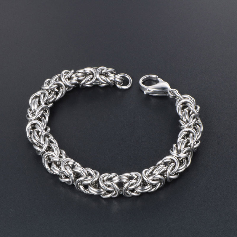 Personalized Handmade Titanium Steel Woven Bracelet for Men – Trendy Punk Fashion Jewelry