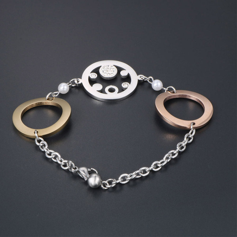 Chic Rhinestone-Embellished Titanium Steel Bracelet for Women - Planderful Everyday Genie Collection