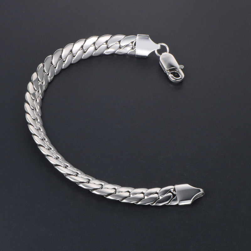 Men's Elegant Stainless Steel Fashion Bracelet - Simple & Durable Accessory