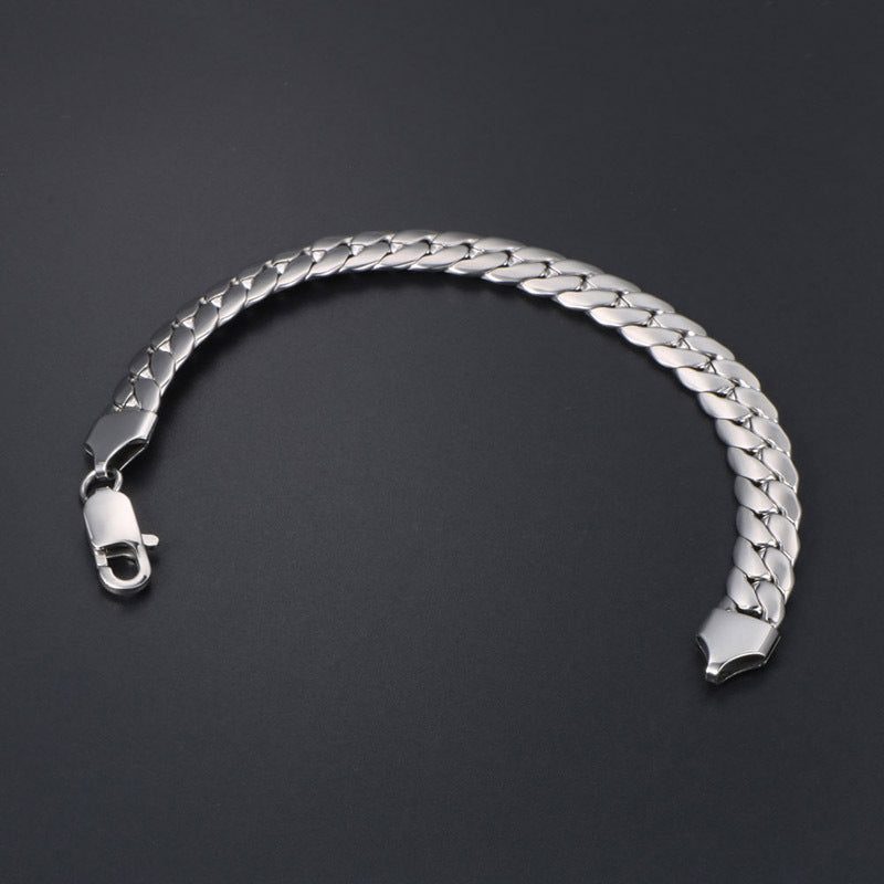 Men's Elegant Stainless Steel Fashion Bracelet - Simple & Durable Accessory