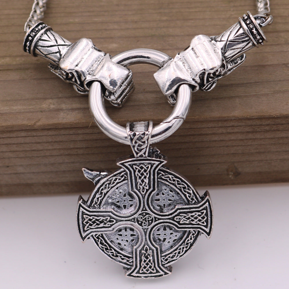 Norse Legacy Odin Crow Necklace for Men - Metal Pendant from Planderful Collection