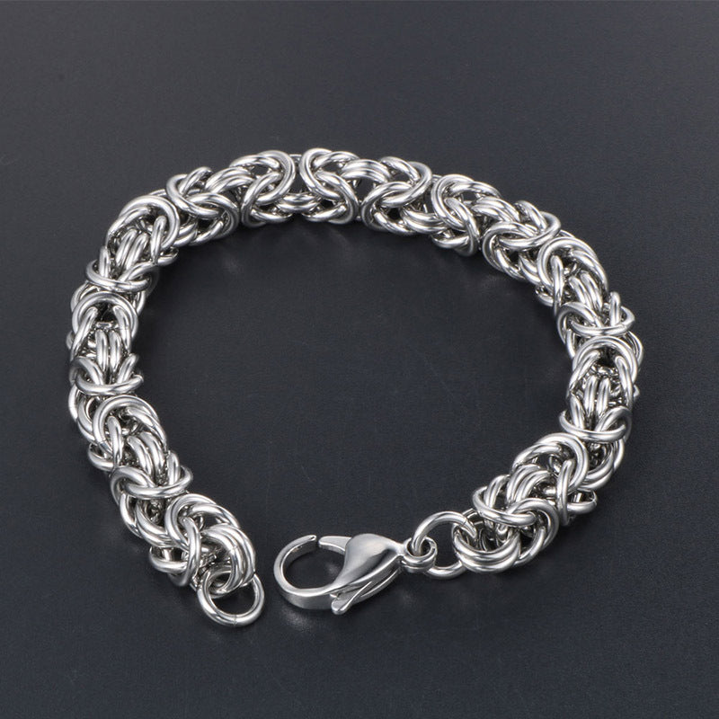 Personalized Handmade Titanium Steel Woven Bracelet for Men – Trendy Punk Fashion Jewelry