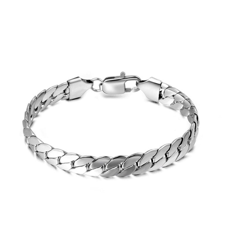 Men's Elegant Stainless Steel Fashion Bracelet - Simple & Durable Accessory