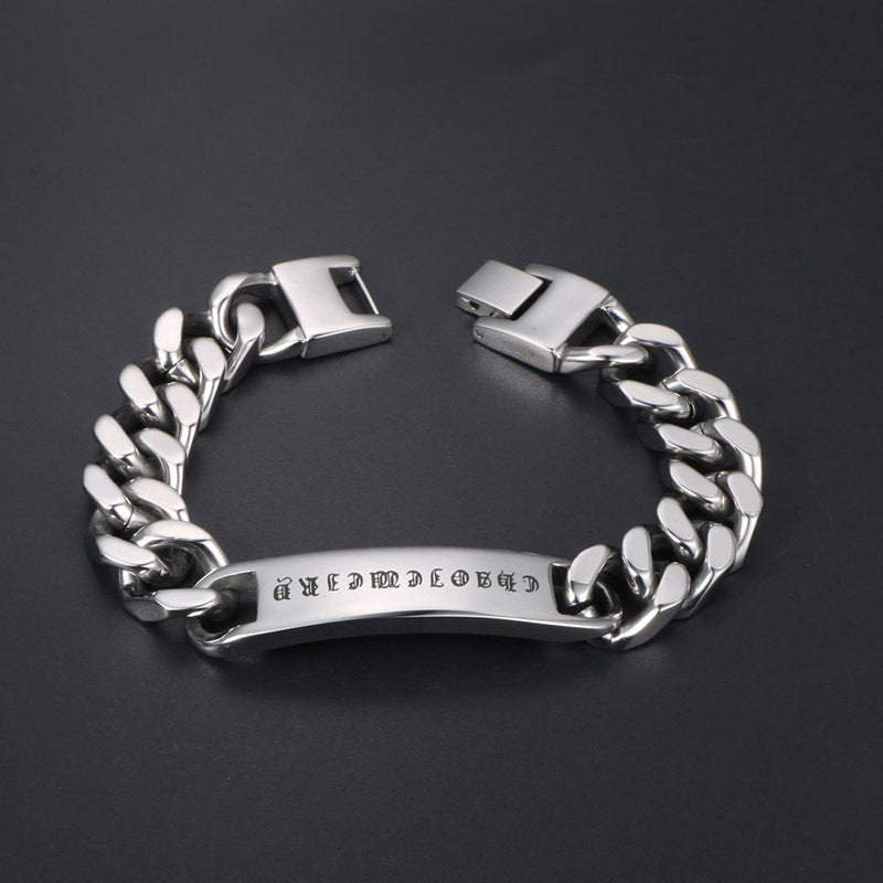 Men's Stylish Titanium Steel Punk Wristband - Minimalist Chic Design