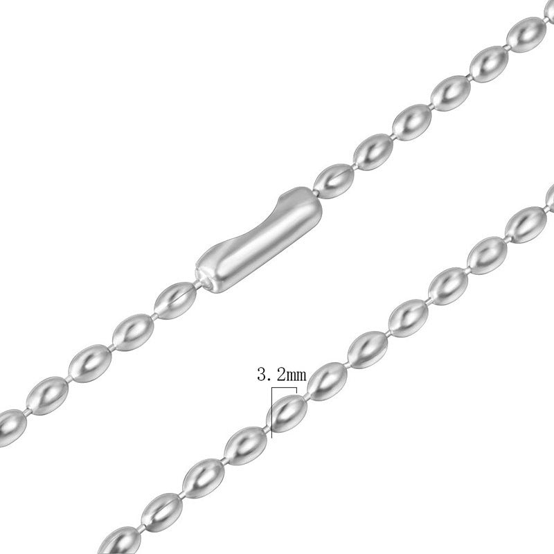 Titanium Steel Couple Pendant Necklace with Stylish Rice Bead Chain for Men