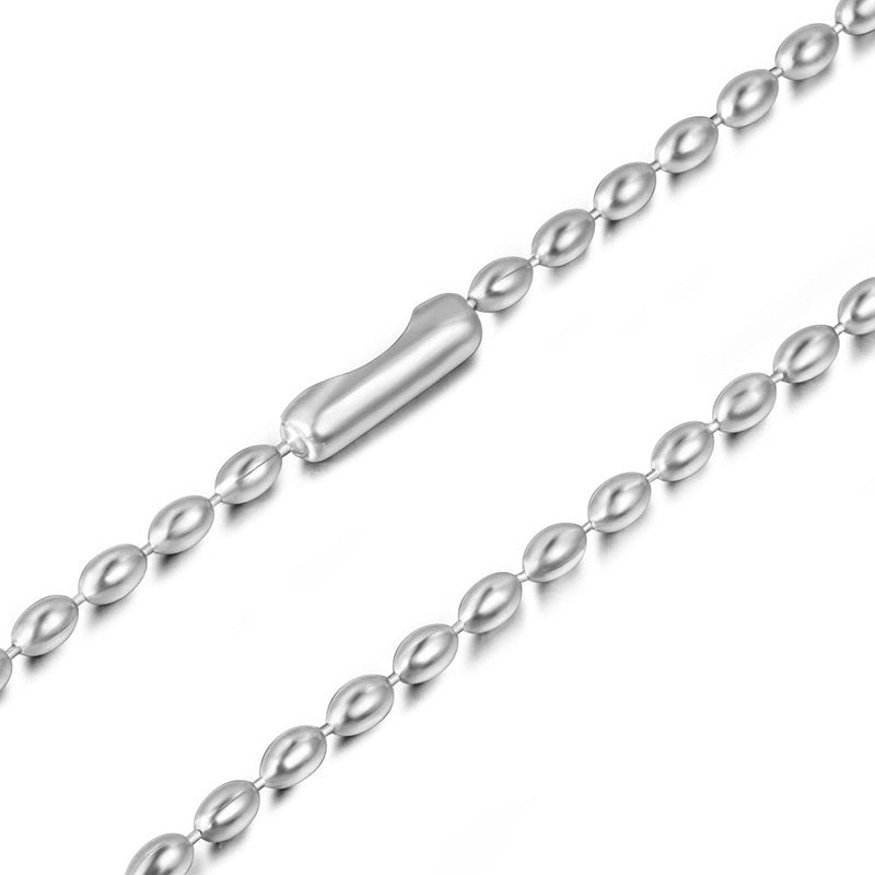 Titanium Steel Couple Pendant Necklace with Stylish Rice Bead Chain for Men