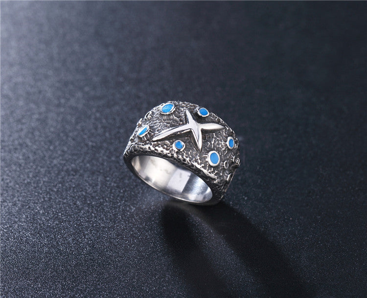 European and American Retro Creative Men's Titanium Steel Ring for Wholesale Jewelry Trading