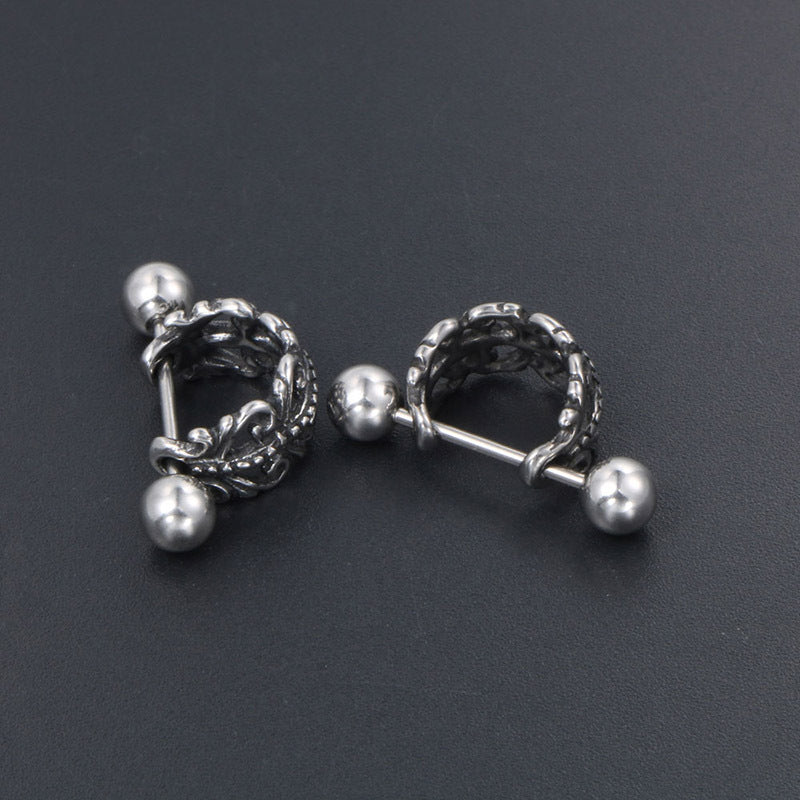 Trendy Titanium Steel Stud Earrings for Men - Japanese and Korean Inspired Fashion Accessories