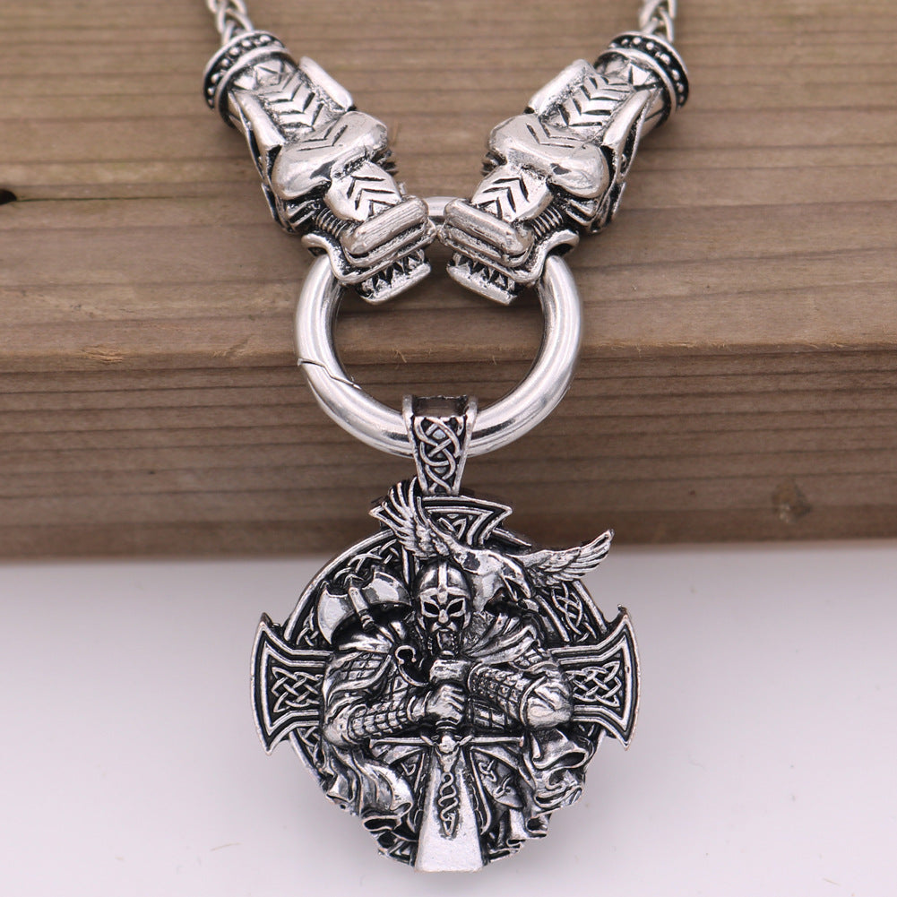 Nordic Myth Axe Necklace - Viking Rune Pendant for Men