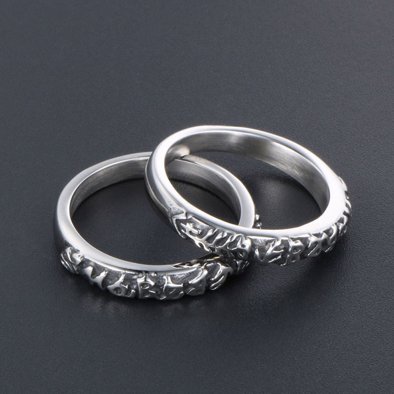 Stylish Titanium Steel Couple Ring, Minimalist Hipster Tail Ring for All Genders