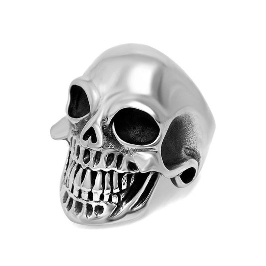 Men's Punk Titanium Steel Skull Ring - Exaggerated Rock Design in Stainless Steel