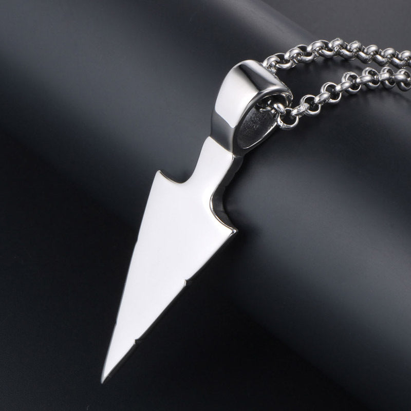 Stylish Men's Titanium Steel Triangular Pendant Necklace