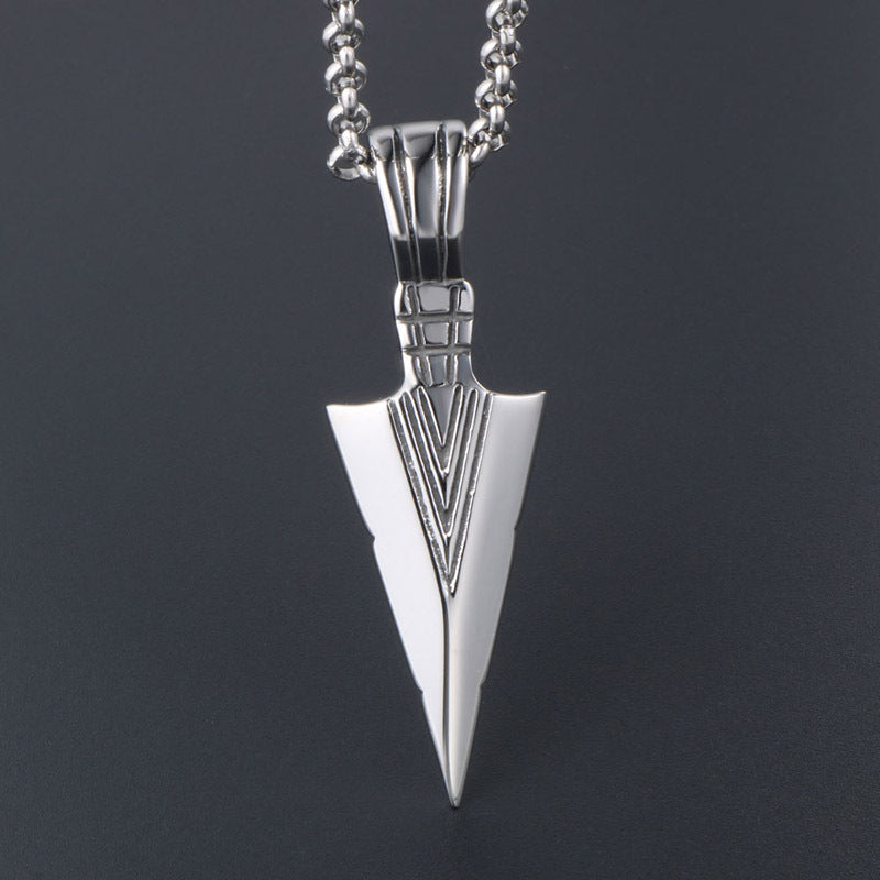 Stylish Men's Titanium Steel Triangular Pendant Necklace