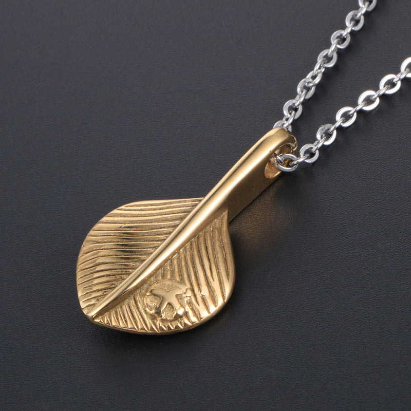 Vintage-Inspired Titanium Steel Bird Feather Pendant Necklace for Men and Women