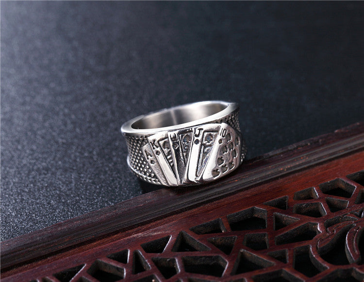 Personalized Retro Titanium Steel Magician Ring for Men