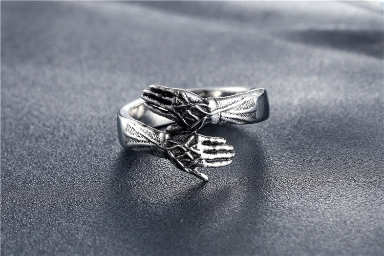 Men's Retro Titanium Steel Hug Ring in Wholesale Foreign Trade Jewelry