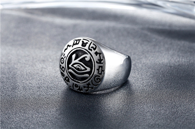 Eye of Horus Retro Titanium Ring for Men