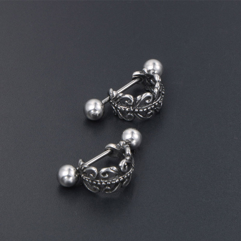 Trendy Titanium Steel Stud Earrings for Men - Japanese and Korean Inspired Fashion Accessories