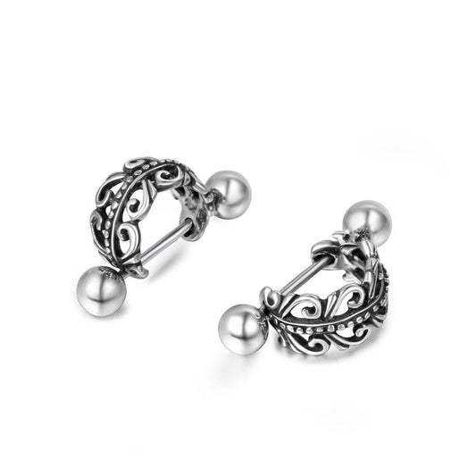 Trendy Titanium Steel Stud Earrings for Men - Japanese and Korean Inspired Fashion Accessories