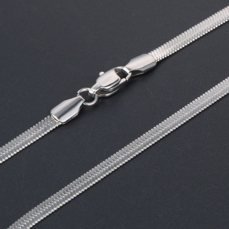 Bold Unisex Domineering Necklace - Premium Flat Blade Chain for Couples