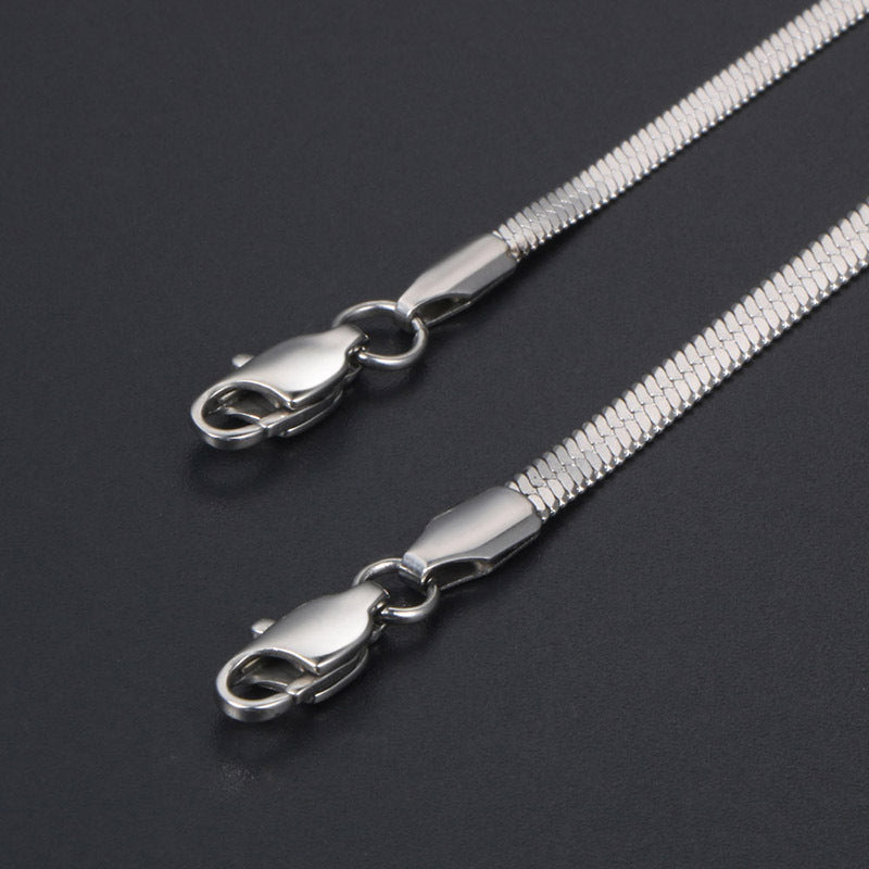 Bold Unisex Domineering Necklace - Premium Flat Blade Chain for Couples