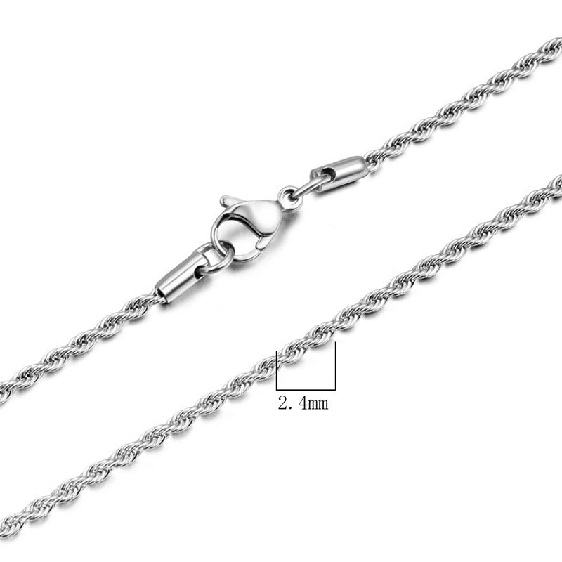 Men's Titanium Steel Twisted Chain Necklace - Stylish Collarbone Accessory