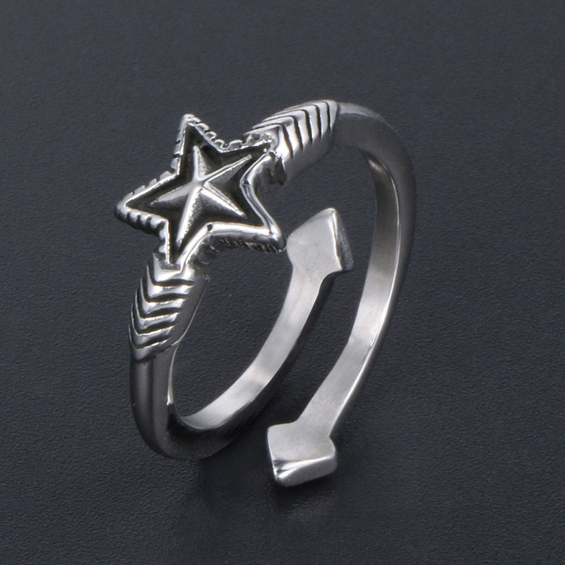 Korean Style Open Star Couple Ring Set for Men and Women