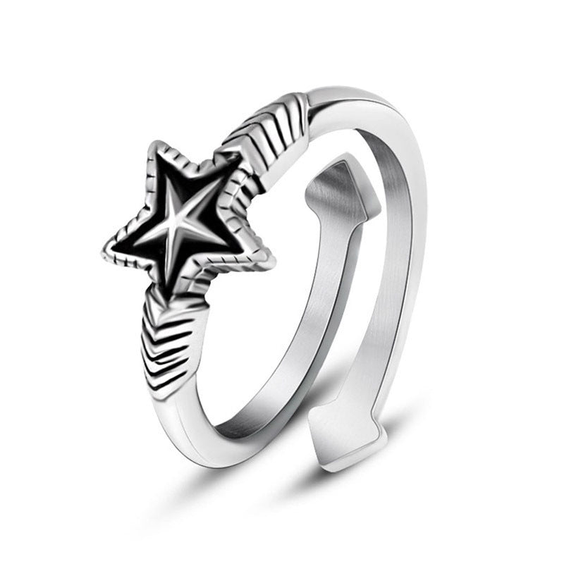 Korean Style Open Star Couple Ring Set for Men and Women