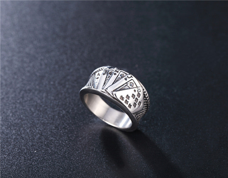 Personalized Retro Titanium Steel Magician Ring for Men